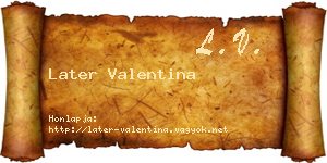 Later Valentina névjegykártya